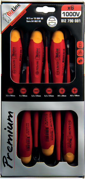1000 V Insulated I-Slim screwdrivers slotted/PZ 6 Pieces